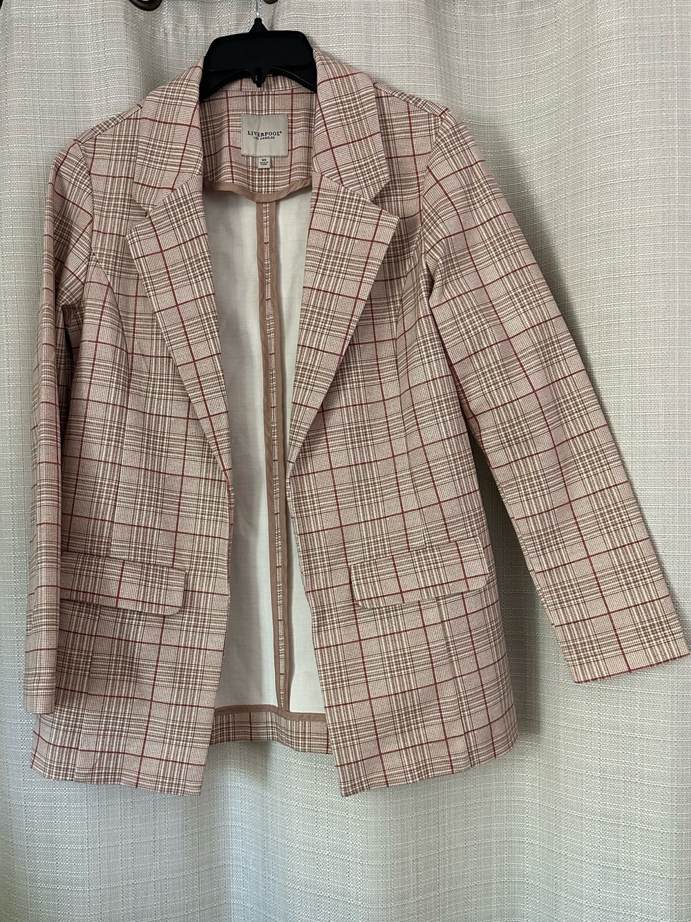 Liverpool Los Angeles light Pink Plaid Blazer Jacket with stretch XS